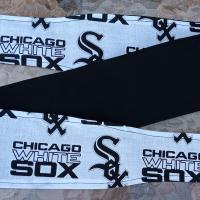 3” Wide Chicago White Sox Headband, self tie, hair wrap, pin up, hair tie, head wrap, scarf, retro style, rockabilly, handmade