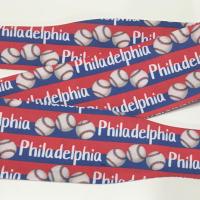 3” wide Philadelphia baseball headband, self tie, hair wrap, headband, pin up style, scarf, hair tie, bandana, retro, rockabilly