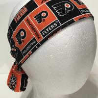 3” wide Philadelphia Flyers headband, self tie, hair wrap, pin up style, hair tie, scarf, bandana, retro, rockabilly, handmade