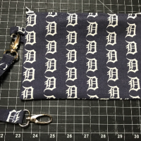 Old English D canvas heavy duty tote bag set, includes zipper pouch & fob, gift for Detroit Tigers fan