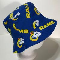 Los Angeles Rams Bucket Hat, Reversible to Blue, Sizes S-XXL, summer hat, fishing hat, floppy hat, ponytail hat, handmade