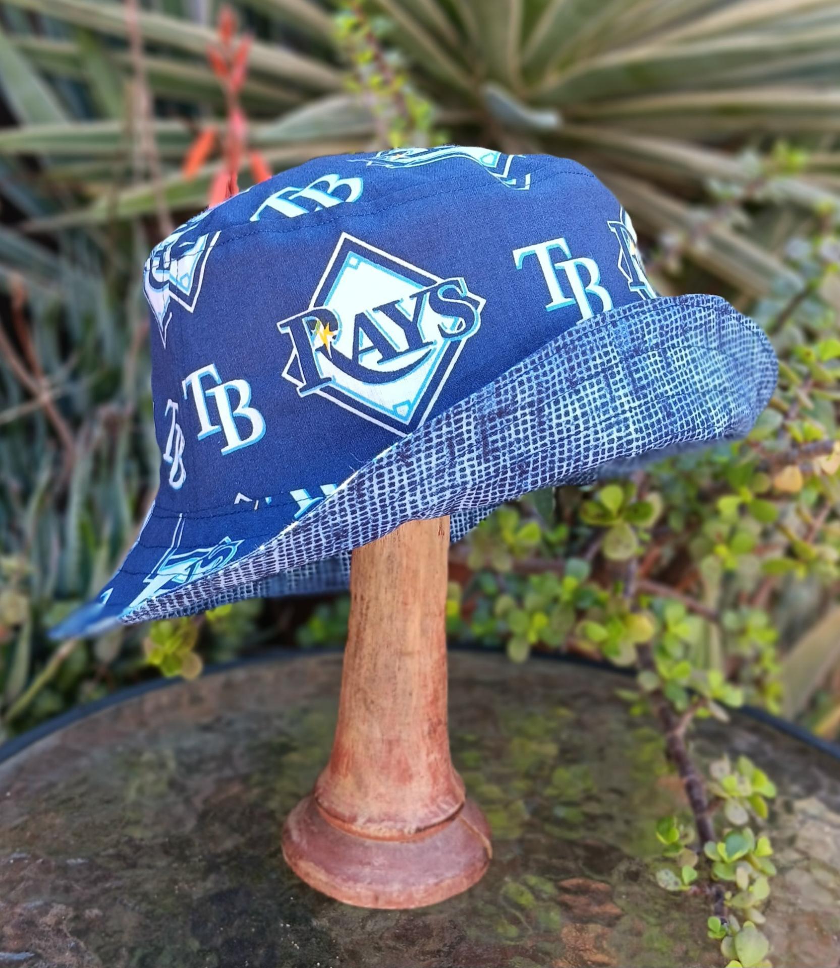 Tampa Bay Rays Bucket Hat, Reversible, Unisex Sizes S-XXL, Cotton, Handmade, summer fishing hat, ponytail sun hat, floppy hat