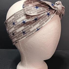3” wide Dallas Cowboys headband, self tie, pin up style, scarf, retro style, bandana, rockabilly, handmade