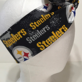 3” wide Pittsburgh Steelers headband, self tie, pin up style, scarf, bandana, retro style, rockabilly, handmade