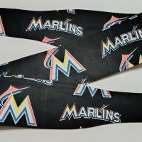 3” wide Miami Marlins self tie fabric headband, handmade, multicolor rainbow M logo, hair tie, hair wrap, pin up style, scarf