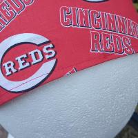 3” wide Cincinnati Reds headband, handmade, self tie, pin up style, hair tie, scarf, retro style, bandana, baseball