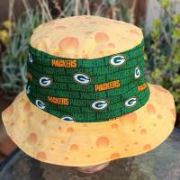 Milwaukee Brewers / Bucks / Badgers / Green Bay Packers Cheese Bucket Hat, Handmade, Reversible, Sizes up to 4XL, floppy hat, Wisconsin cheesehead, football, basketball, baseball