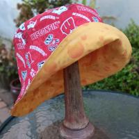 Badgers / Cheese Bucket Hat, Handmade, Reversible, Sizes up to 4XL, Cheesehead, Wisconsin, fishing hat, ponytail hat, floppy hat