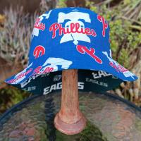 Philadelphia Phillies / Eagles Bucket Hat, Handmade, Reversible, Sizes up to 4XL, fishing hat, sun hat, floppy hat, ponytail hat, football, baseball