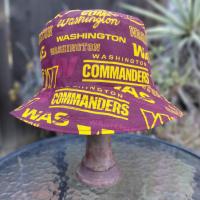 Washington Commanders / Nationals Bucket Hat, Handmade, Reversible, Sizes up to 4XL, fishing hat, sun hat, floppy hat, ponytail hat, football, baseball