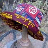 Washington Commanders / Nationals Bucket Hat, Handmade, Reversible, Sizes up to 4XL, fishing hat, sun hat, floppy hat, ponytail hat, football, baseball