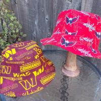 Washington Commanders / Capitals Bucket Hat, Handmade, Reversible, Sizes up to 4XL, fishing hat, sun hat, floppy hat, ponytail hat, hockey, football