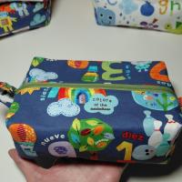Boxy Zipper Diaper Pouch, Wipes Pouch, Diaper Bag Organizer, Bilingual Gift Spanish and English, Baby Shower Gift