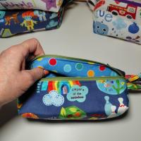 Boxy Zipper Diaper Pouch, Wipes Pouch, Diaper Bag Organizer, Bilingual Gift Spanish and English, Baby Shower Gift