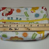 Boxy Zipper Diaper Pouch, Wipes Pouch, Diaper Bag Organizer, Jungle Animals Print, Baby Shower Gift, Gift for  Animal Lover