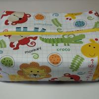 Boxy Zipper Diaper Pouch, Wipes Pouch, Diaper Bag Organizer, Jungle Animals Print, Baby Shower Gift, Gift for  Animal Lover