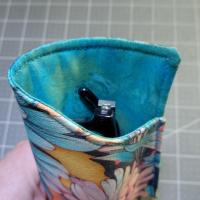 Floral Eyeglasses Sleeve, Floral Glasses Case, Soft Glasses Case, Canvas Glasses Pouch, Turquoise, Orange and Gray