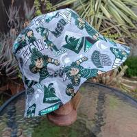 MSU Bucket Hat, Handmade, Reversible to Green & White Batik, Size LARGE, summer hat, fishing hat, floppy hat, Michigan