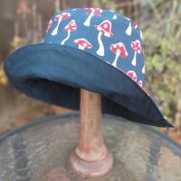 Mushrooms Bucket Hat, Red and White Mushroom Hat, Sizes up to 4XL, floppy hat, fishing hat, sun hat, beach hat, cottagecore, woodland style, festival hat