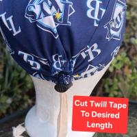 Toggle Cord Lock Reversible Tampa Bay Rays / Lightning scrub cap, handmade, adjustable, for nurse, dentist, technician, food service