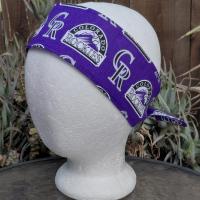 3” Wide Colorado Rockies Headband, handmade, hair wrap, hair tie, head wrap, pin up style, bandana, retro style