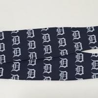 3” Wide Old English D headband, hair wrap, pin up, hair tie, scarf, bandana, retro, rockabilly, Gift for Detroit Tigers fan, baseball, Michigan sports, handmade