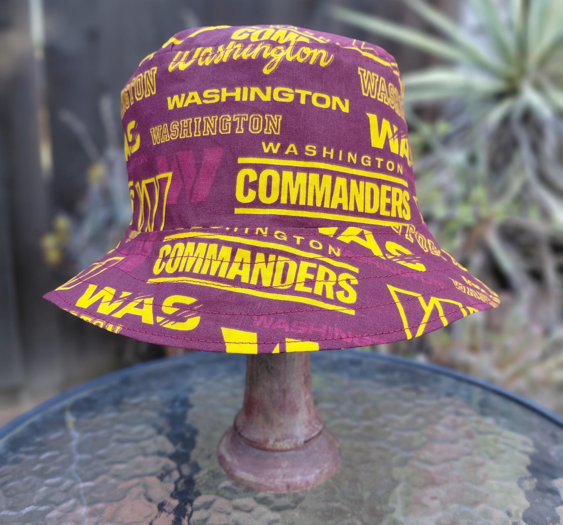 Washington Commanders / Nationals Bucket Hat, Handmade, Reversible, Sizes up to 4XL, fishing hat, sun hat, floppy hat, ponytail hat, football, baseball