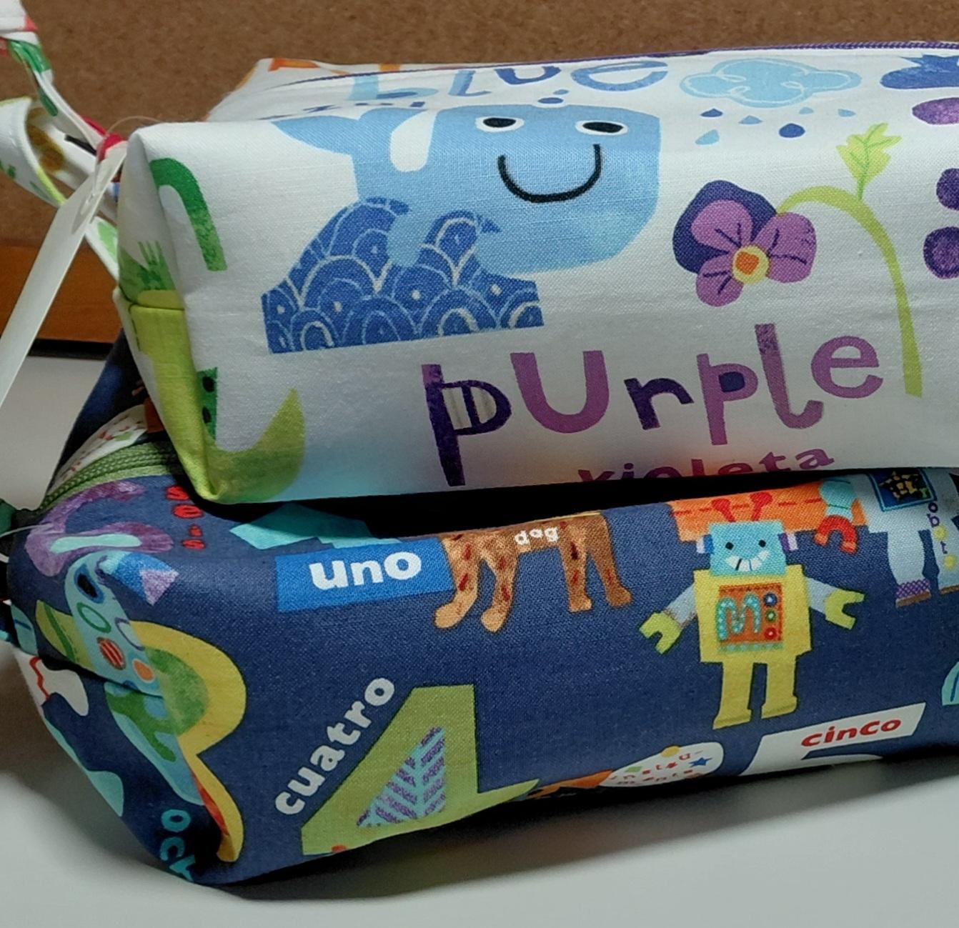 Boxy Zipper Diaper Pouch, Wipes Pouch, Diaper Bag Organizer, Bilingual Gift Spanish and English, Baby Shower Gift