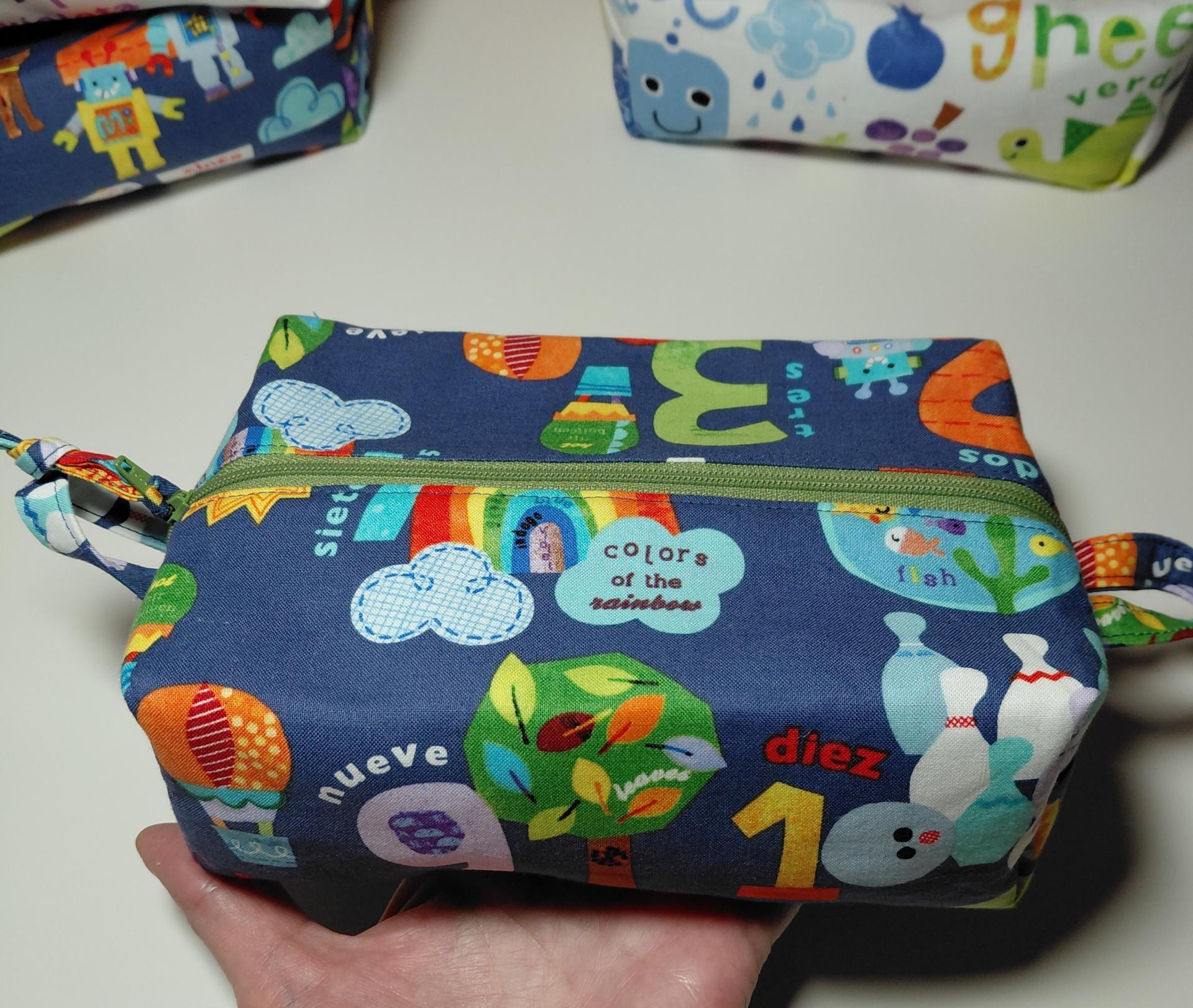 Boxy Zipper Diaper Pouch, Wipes Pouch, Diaper Bag Organizer, Bilingual Gift Spanish and English, Baby Shower Gift