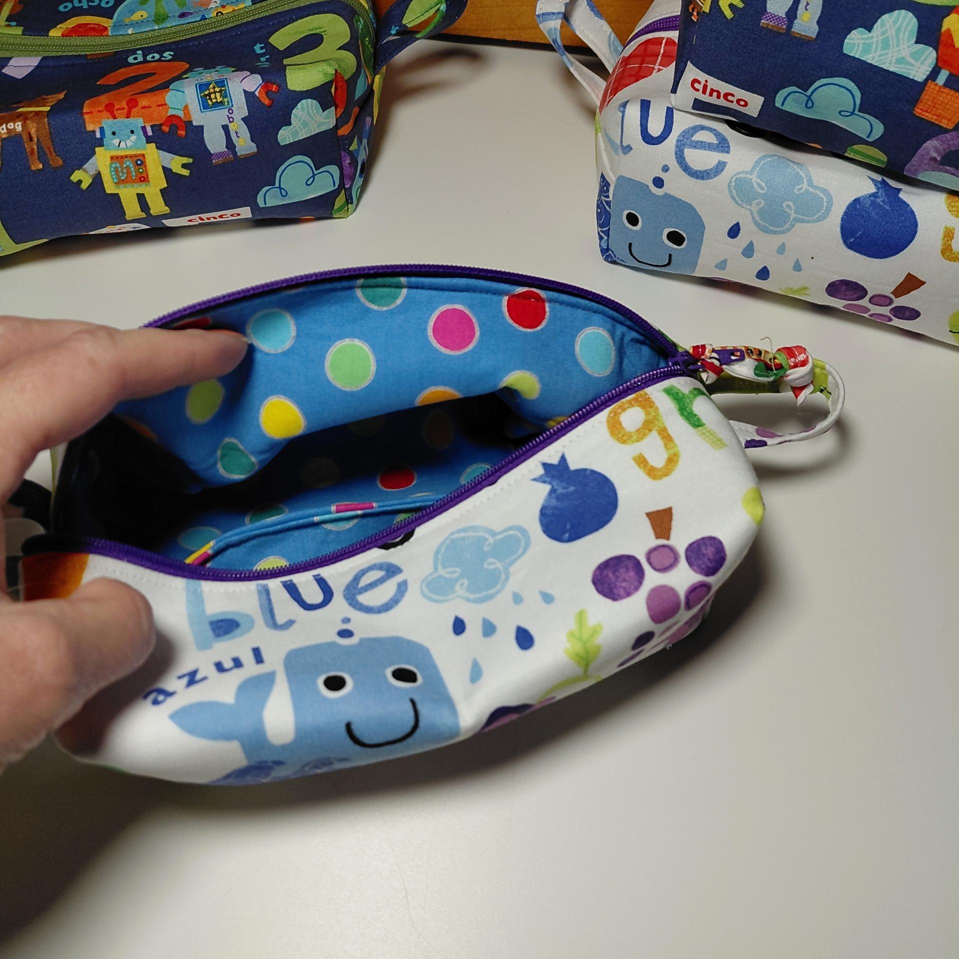 Boxy Zipper Diaper Pouch, Wipes Pouch, Diaper Bag Organizer, Bilingual Gift Spanish and English, Baby Shower Gift