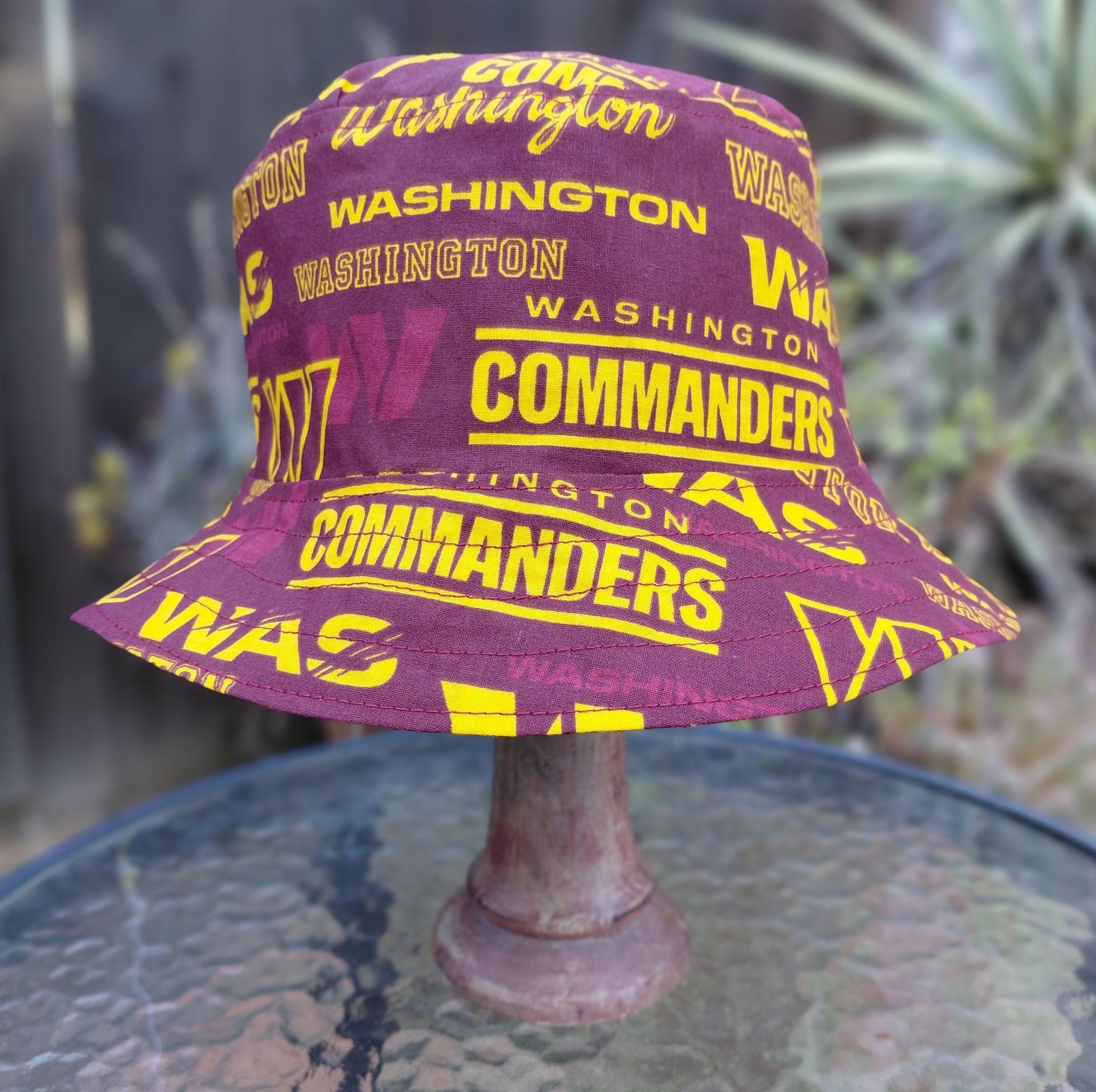 Washington Commanders / Capitals Bucket Hat, Handmade, Reversible, Sizes up to 4XL, fishing hat, sun hat, floppy hat, ponytail hat, hockey, football