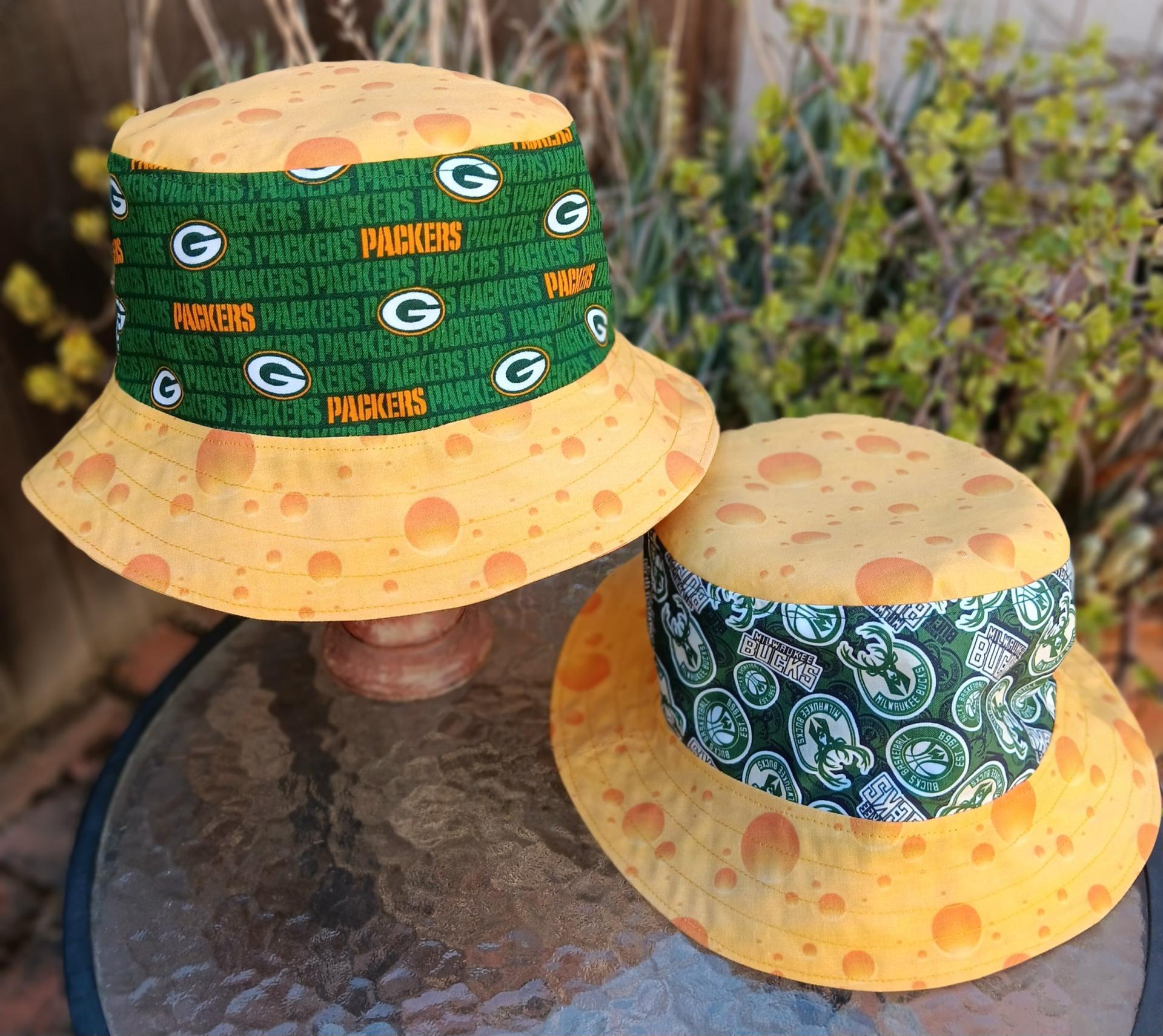 Packers & Bucks reversible cheese bucket hat
