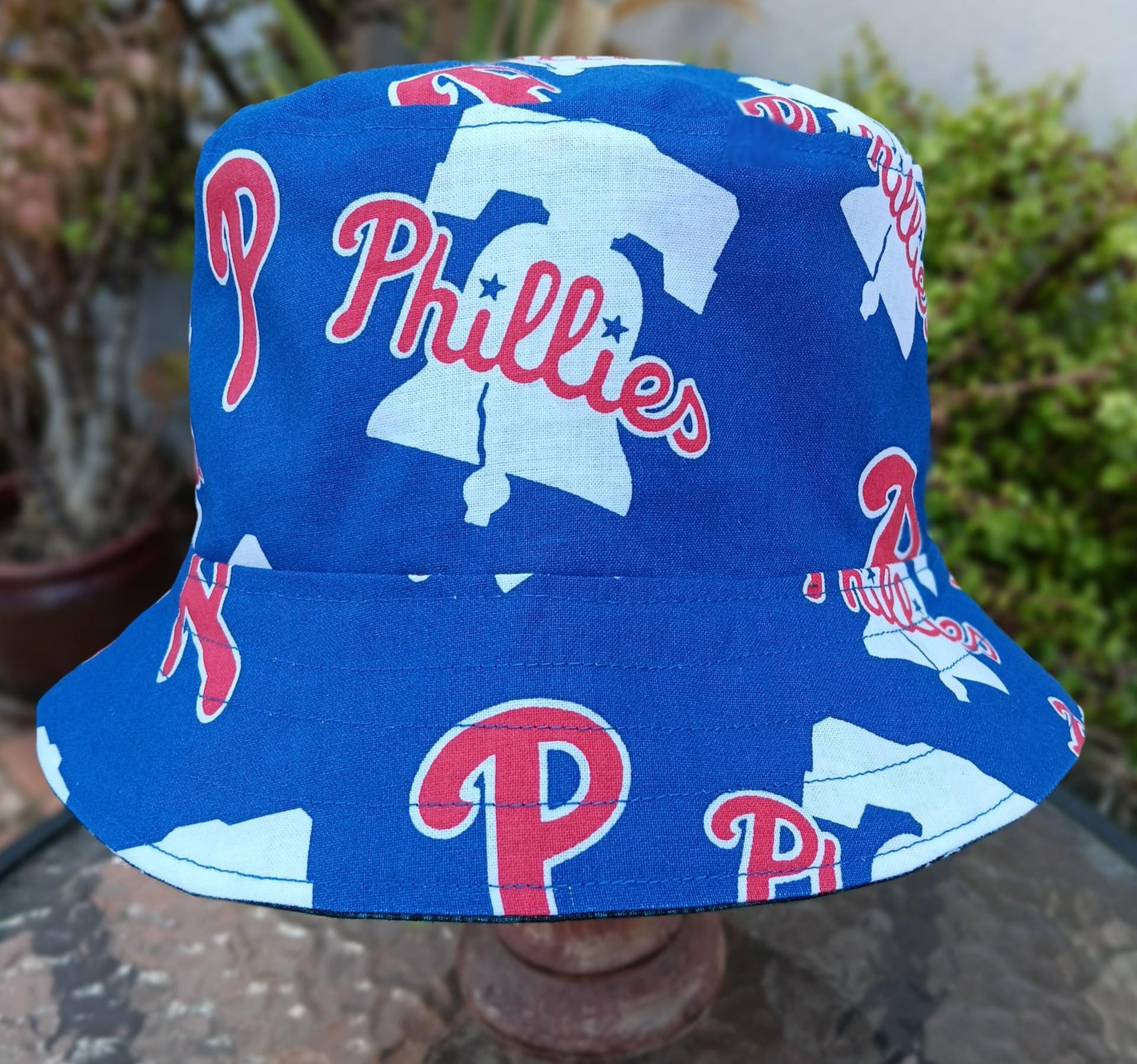 Philadelphia Phillies / Eagles Bucket Hat, Handmade, Reversible, Sizes up to 4XL, fishing hat, sun hat, floppy hat, ponytail hat, football, baseball
