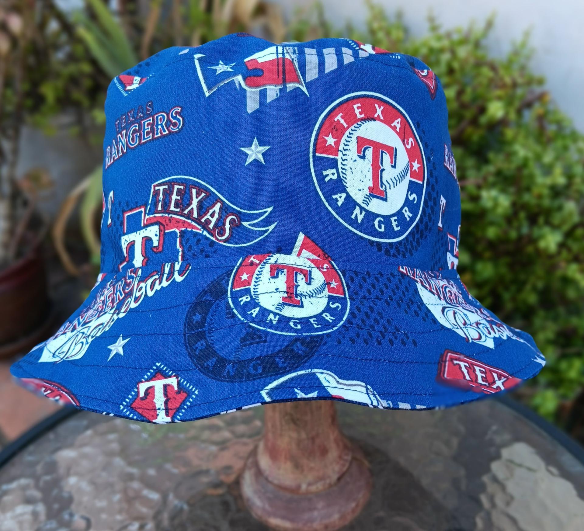 Texas Rangers Bucket Hat, Handmade, Reversible, Sizes up to 4XL, fishing hat, sun hat, floppy hat, ponytail hat, baseball