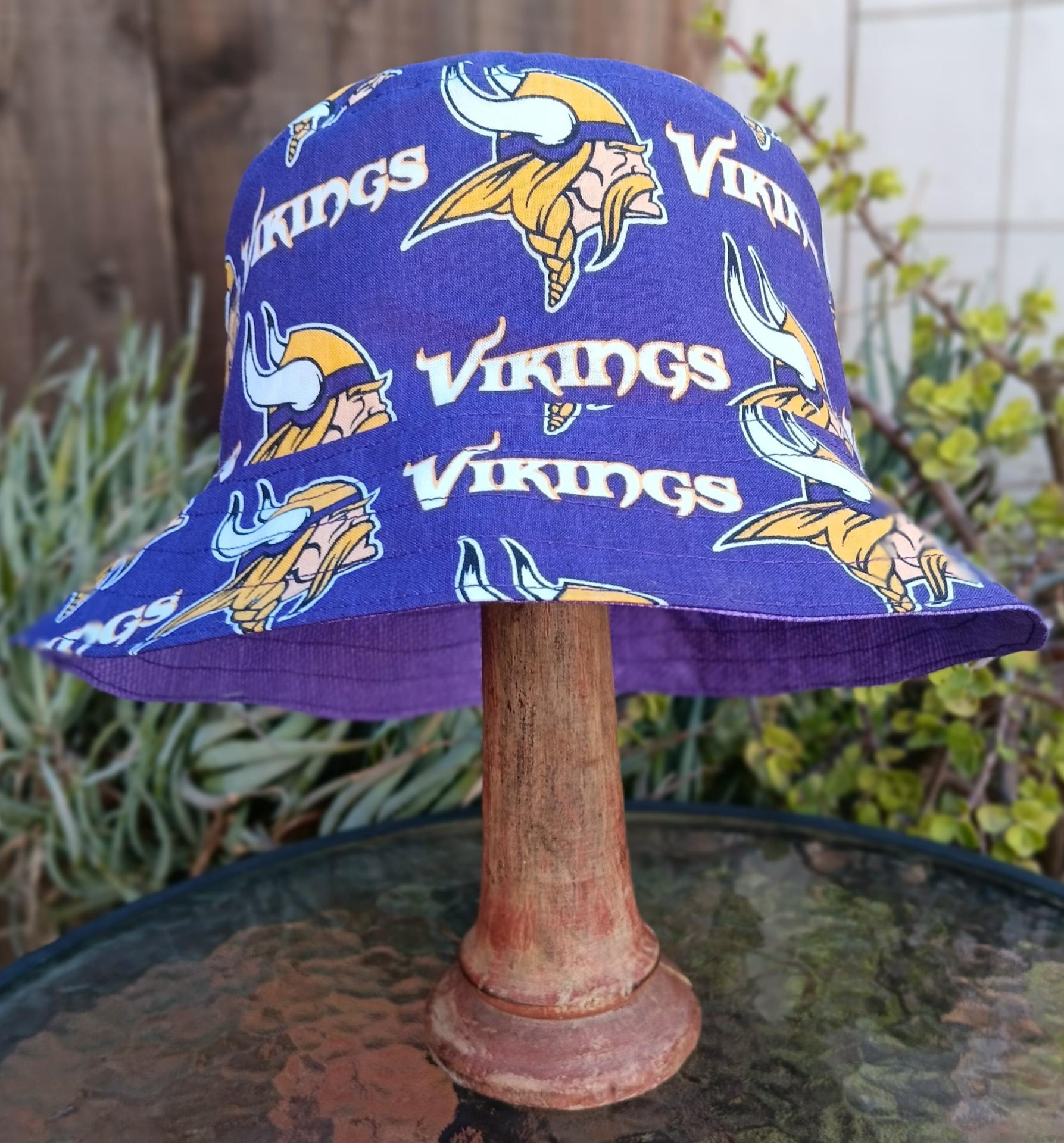Minnesota Vikings Bucket Hat, Handmade, Reversible to Purple, Unisex Sizes up to 4XL, fishing hat, sun hat, floppy hat, ponytail hat, football