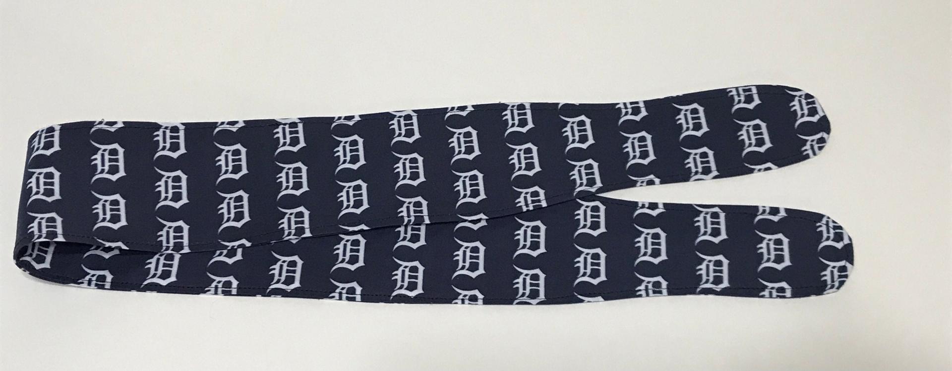 3” Wide Old English D headband, hair wrap, pin up, hair tie, scarf, bandana, retro, rockabilly, Gift for Detroit Tigers fan, baseball, Michigan sports, handmade