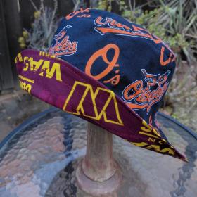 Washington Commanders / Baltimore Orioles Bucket Hat, Handmade, Reversible, Sizes up to 4XL, fishing hat, sun hat, floppy hat, ponytail hat, football, baseball