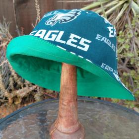 Philadelphia Eagles Bucket Hat, Handmade, Reversible to Kelly Green, Sizes up to 4XL, fishing hat, sun hat, floppy hat, ponytail hat, football