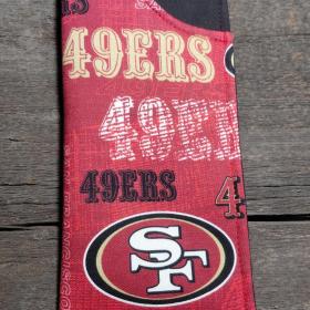 49er Eyeglasses Sleeve, SF 49er Glasses Case, Soft Glasses Case, Canvas Glasses Pouch, Red, Gold and Black