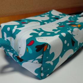 Boxy Zipper Diaper Pouch, Wipes Pouch, Diaper Bag Organizer, White Whales, Baby Shower Gift, Gift for Whale Lover