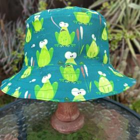Frogs Bucket Hat, Whimsical, Reversible, Sizes up to 4XL, summer hat, fishing hat, sun hat, floppy hat, gift for frog lover