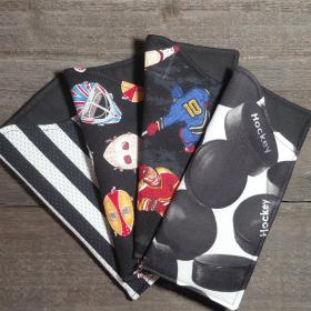 Hockey Print Eyeglass Sleeve, Hockey Appreciation Gift, Glasses Pouch, Black and White Sunglasses Case