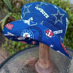Dallas Cowboys / Texas Rangers Bucket Hat, Handmade, Reversible, Sizes up to 4XL, fishing hat, sun hat, floppy hat, ponytail hat, football, baseball
