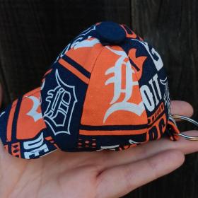 Mini Detroit Tigers Ballcap Coin Purse, Handmade, Ear Bud Pouch, Ballcap Key Ring, Key Pouch, Baseball Hat Keychain, Michigan Sports
