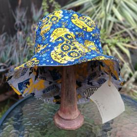 University of Michigan Sugar Skulls Bucket Hat, Handmade, Reversible, Size MEDIUM, summer hat, fishing hat, floppy hat