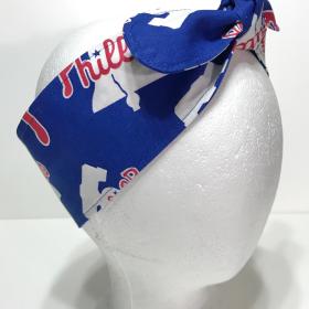3” Wide Philadelphia Phillies Headband, handmade, hair wrap, pin up, hair tie, top knot, retro style hair accessory