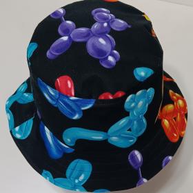 Balloon Animals Bucket Hat, Reversible, Sizes up to 4XL, cotton, clowning hat, fishing hat, sun hat, floppy hat, festival hat, party hat
