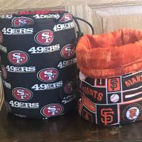 SF Giants Drawstring Cinch Bag w/ Pockets, Gift Bag, Toiletries, Games, Beach, Car, Travel, Cosmetics, Snacks, Dorm, Bath, Handmade MLB Bag