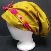 Reversible scrub cap short & medium length hair, ties, pony tail, nurse tech technician doctor medical chemo hat head cover watercolor white