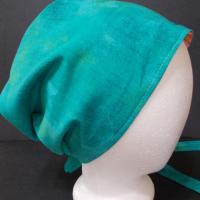Reversible scrub cap short & medium length hair, ties, pony tail, nurse tech technician doctor medical chemo hat head cover watercolor white